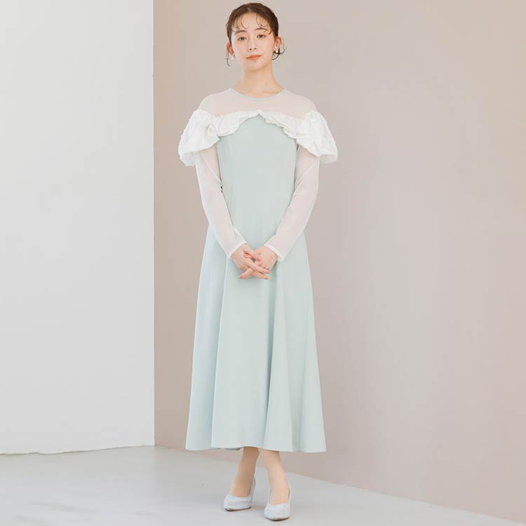 【formforma】ミニリボン フワフワフリルドレス