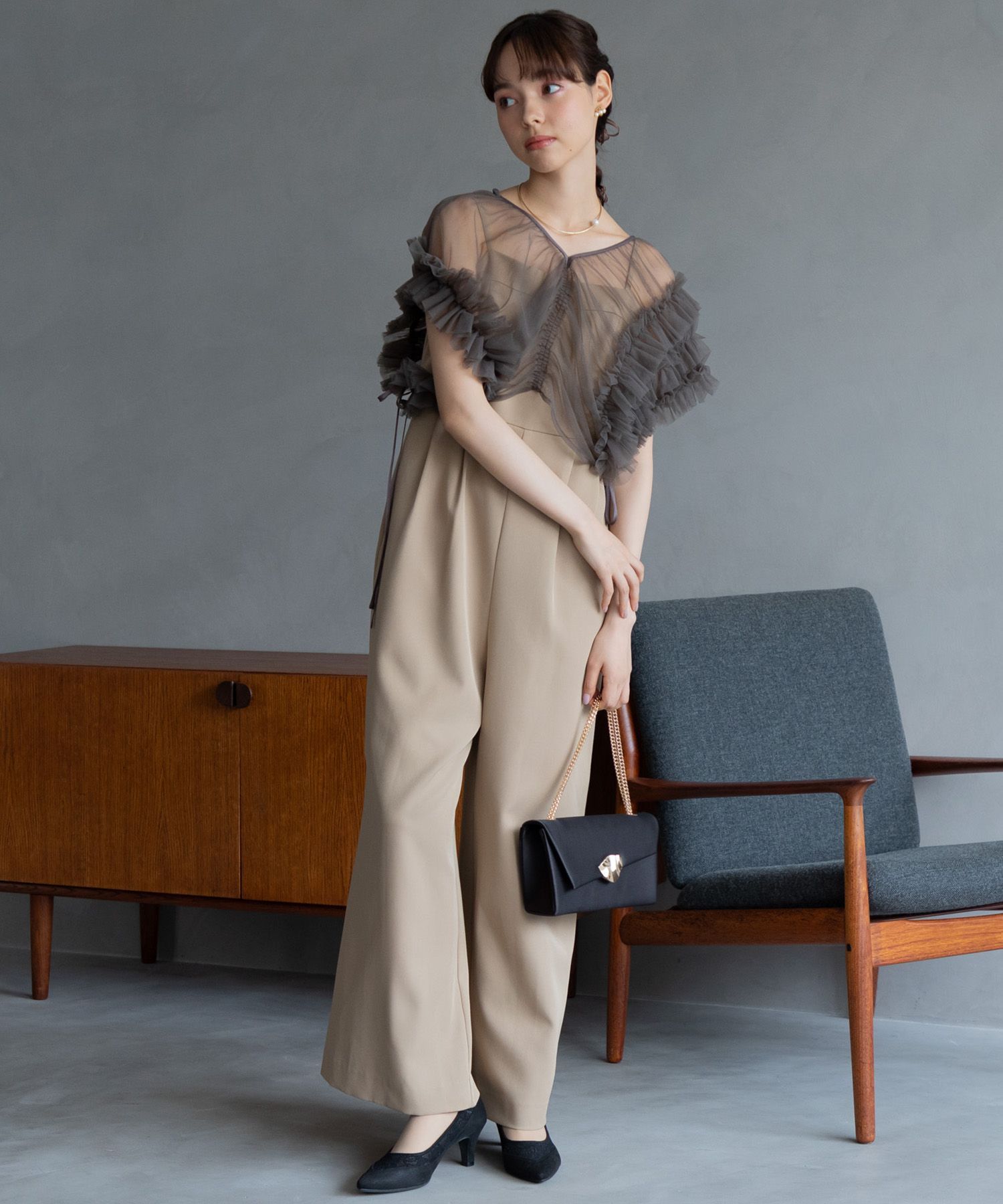 web限定【formforma】オールインワン×2wayチュールボレロドレス