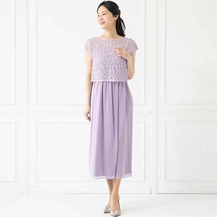 レースブラウス＆シフォンワンピース　2点セット