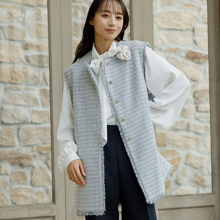 【formforma】単品ツイードジレ