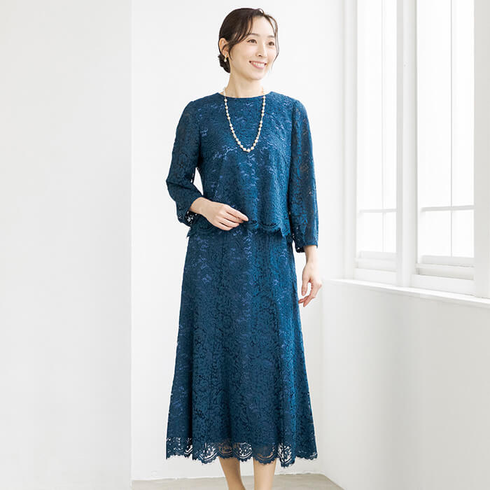 コードレースの華やぎセットアップドレス