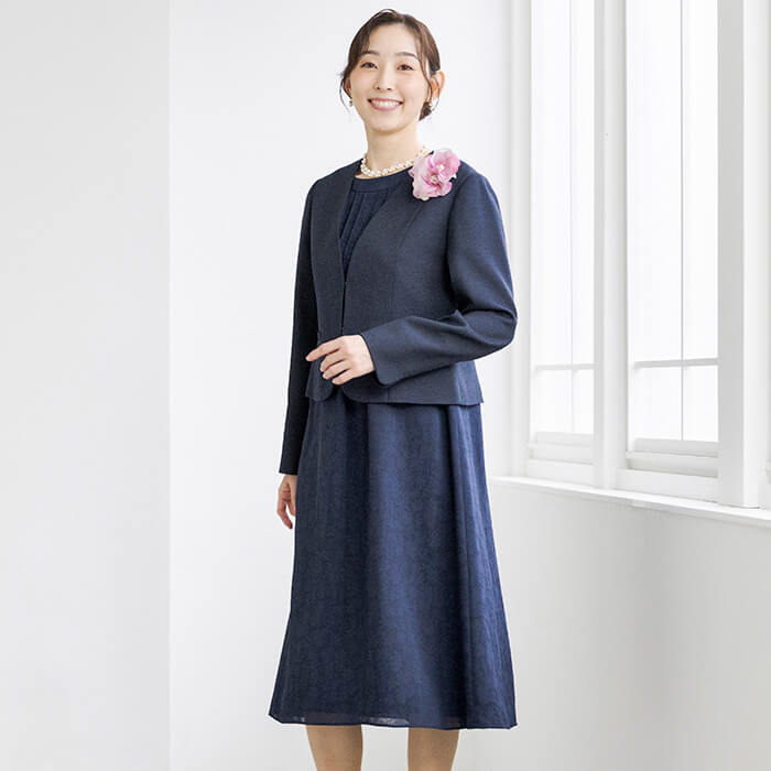 洗える｜麻調素材ジャケットのアンサンブル